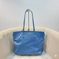 Prada Blue Saffiano Lux Leather Tote Bag