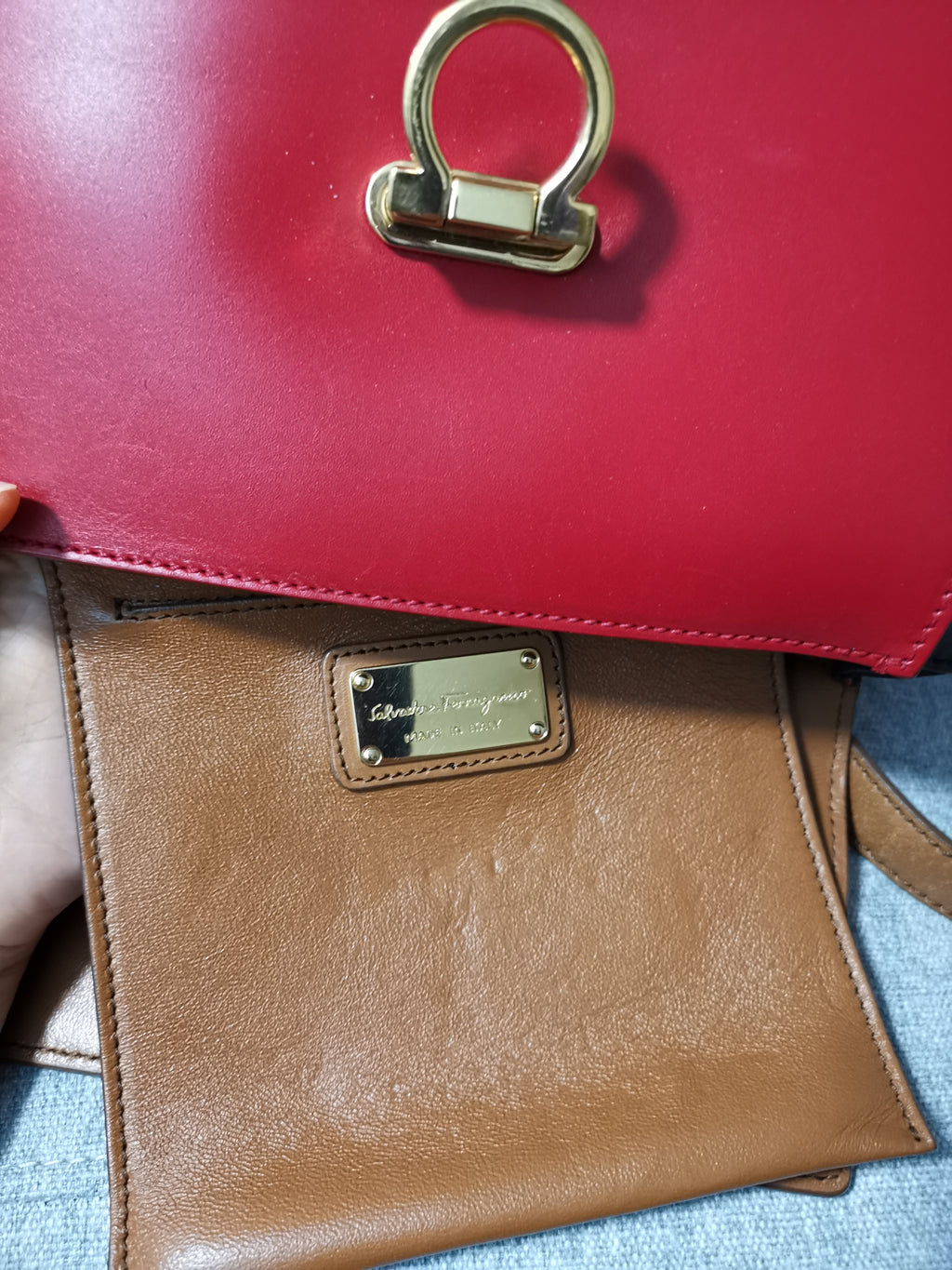 Salvatore Ferragamo Colorblock Gancini Top-Handle Crossbody Bag