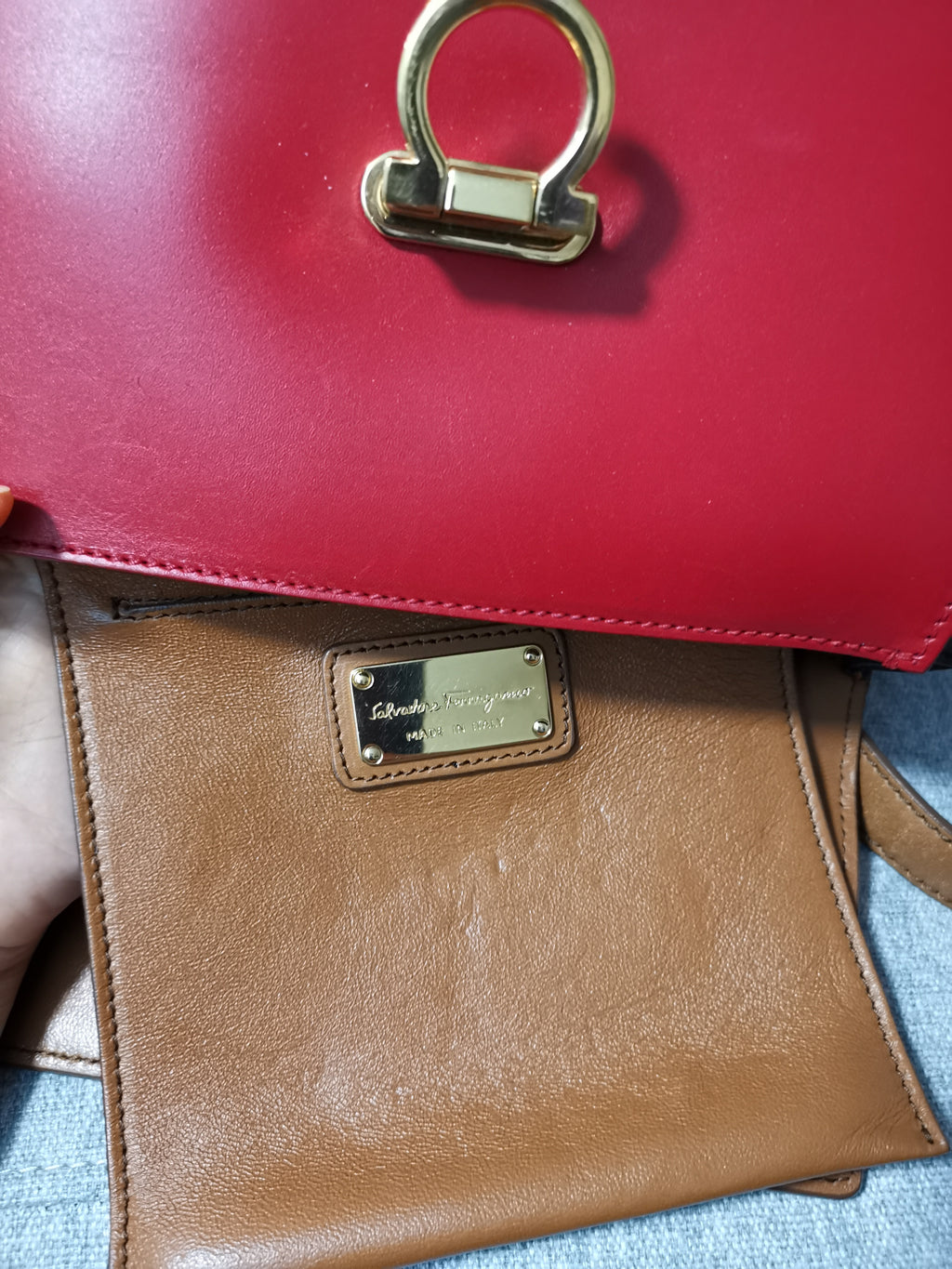 Salvatore Ferragamo Colorblock Gancini Top-Handle Crossbody Bag