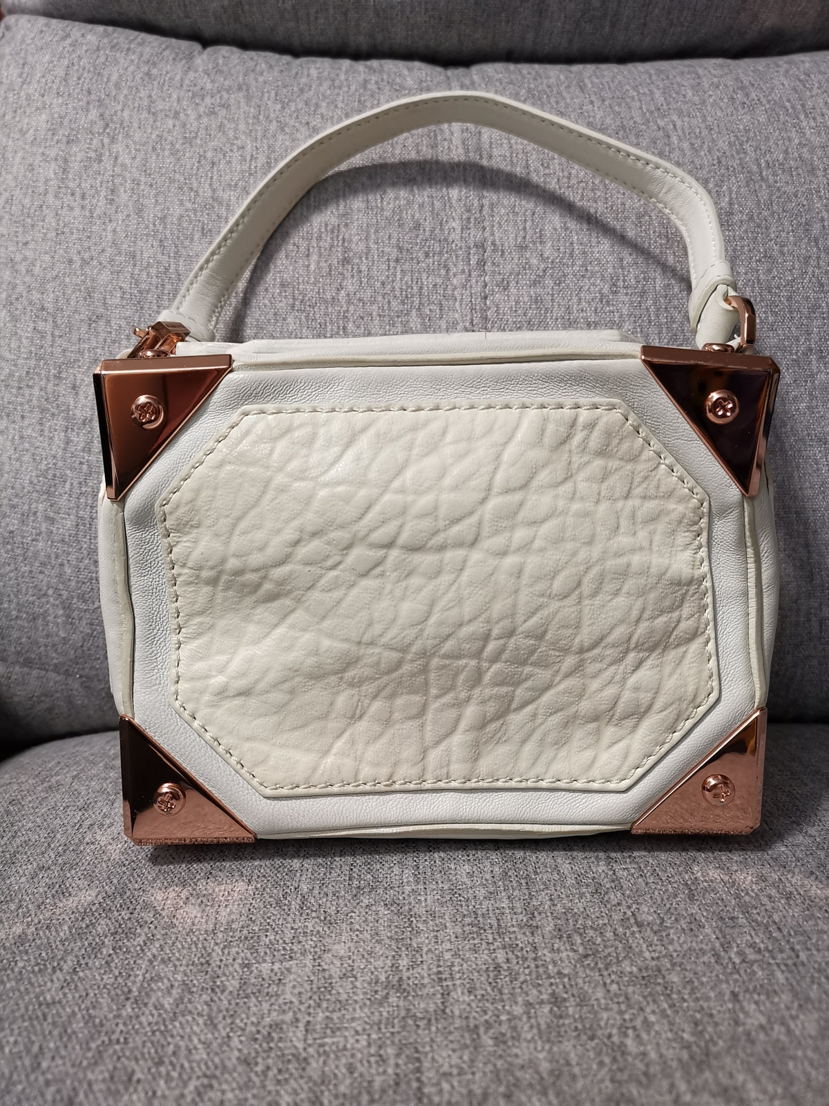 Alexander Wang Mini Marion White & Rose Gold Crossbody Bag