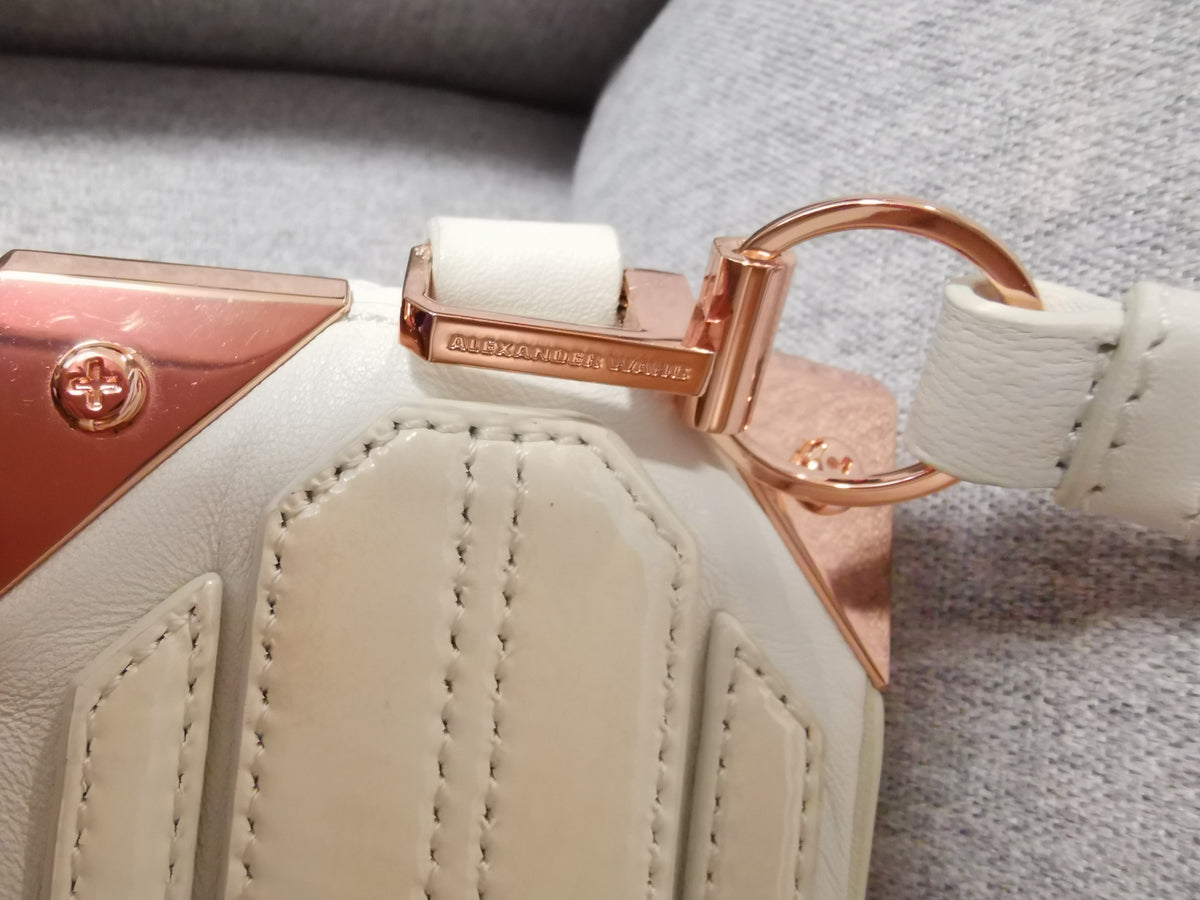 Alexander Wang Mini Marion White & Rose Gold Crossbody Bag