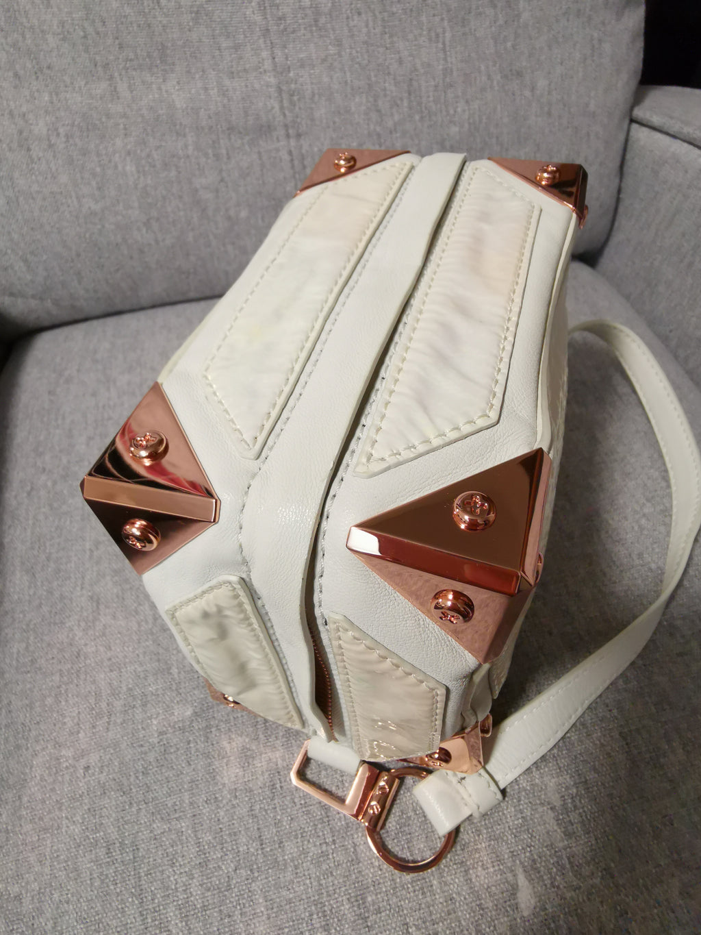 Alexander Wang Mini Marion White & Rose Gold Crossbody Bag