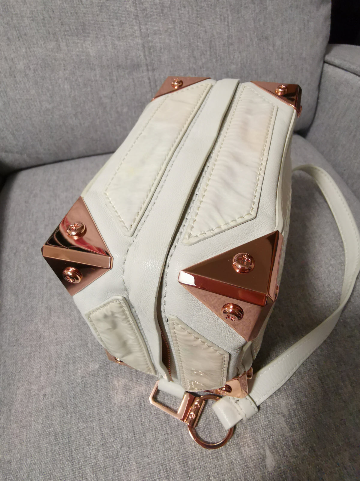 Alexander Wang Mini Marion White & Rose Gold Crossbody Bag