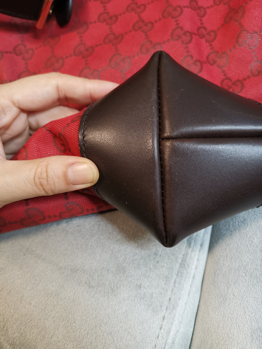 Gucci Red GG Canvas Hobo Shoulder Bag