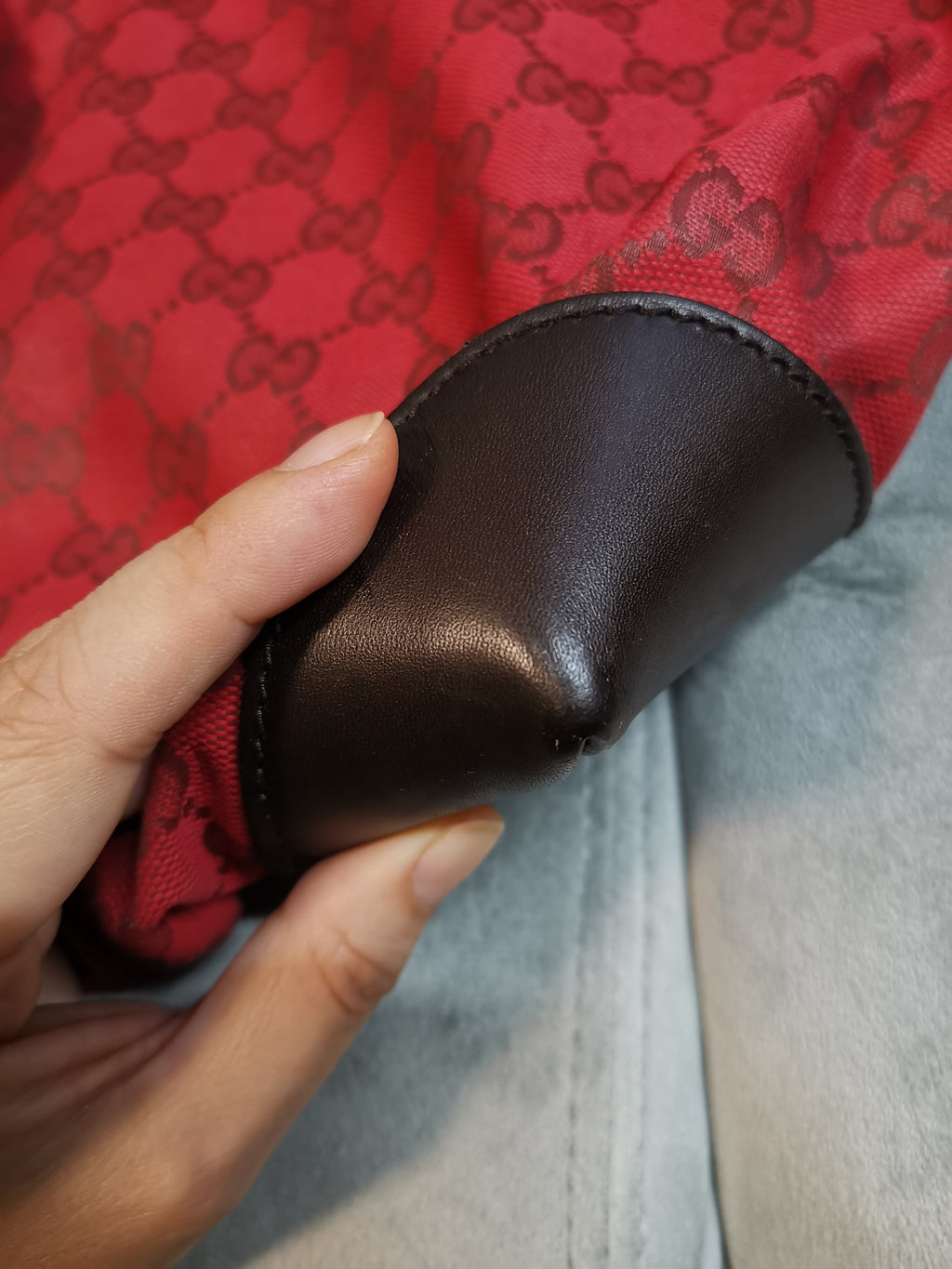 Gucci Red GG Canvas Hobo Shoulder Bag