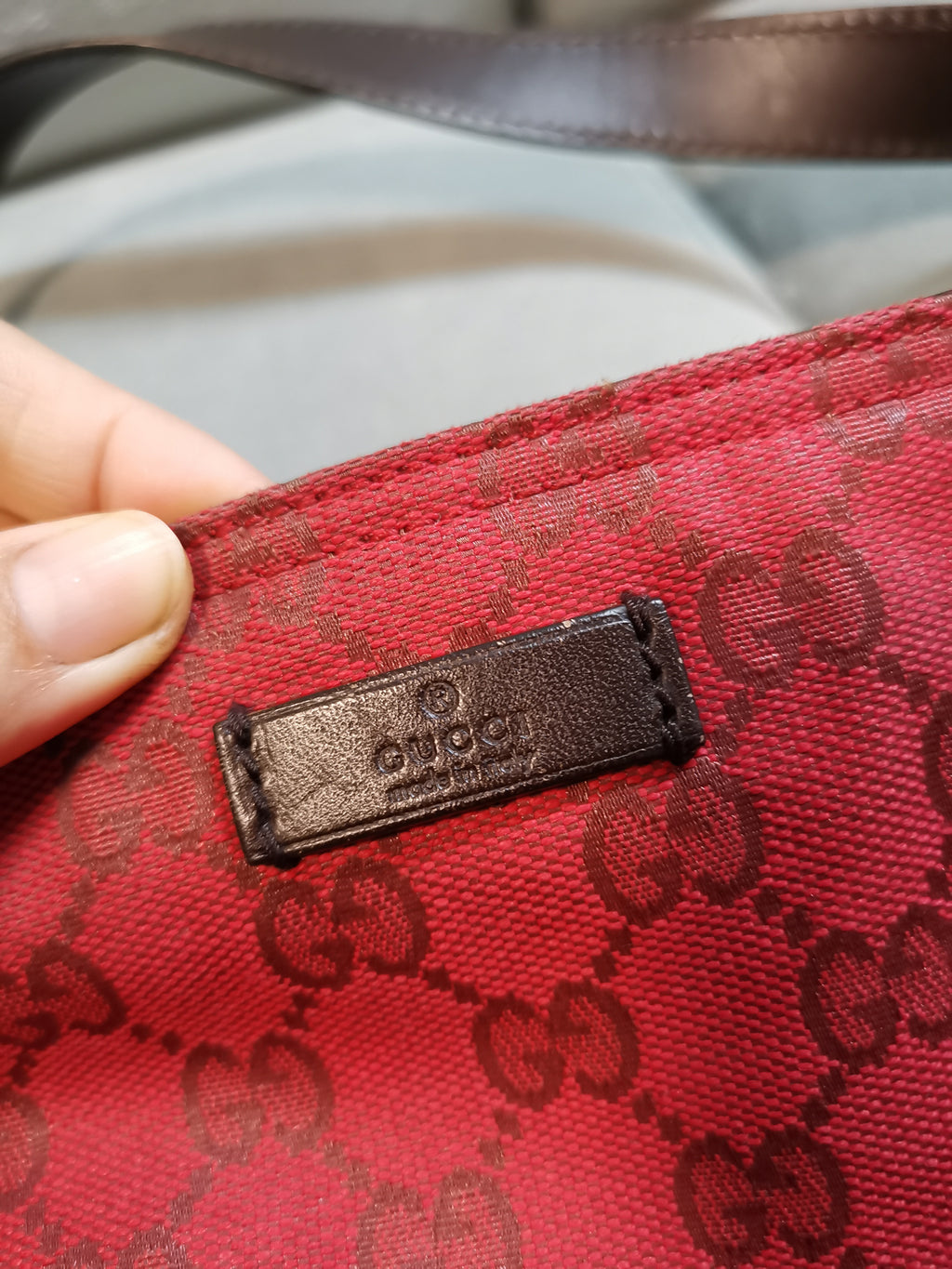 Gucci Red GG Canvas Hobo Shoulder Bag