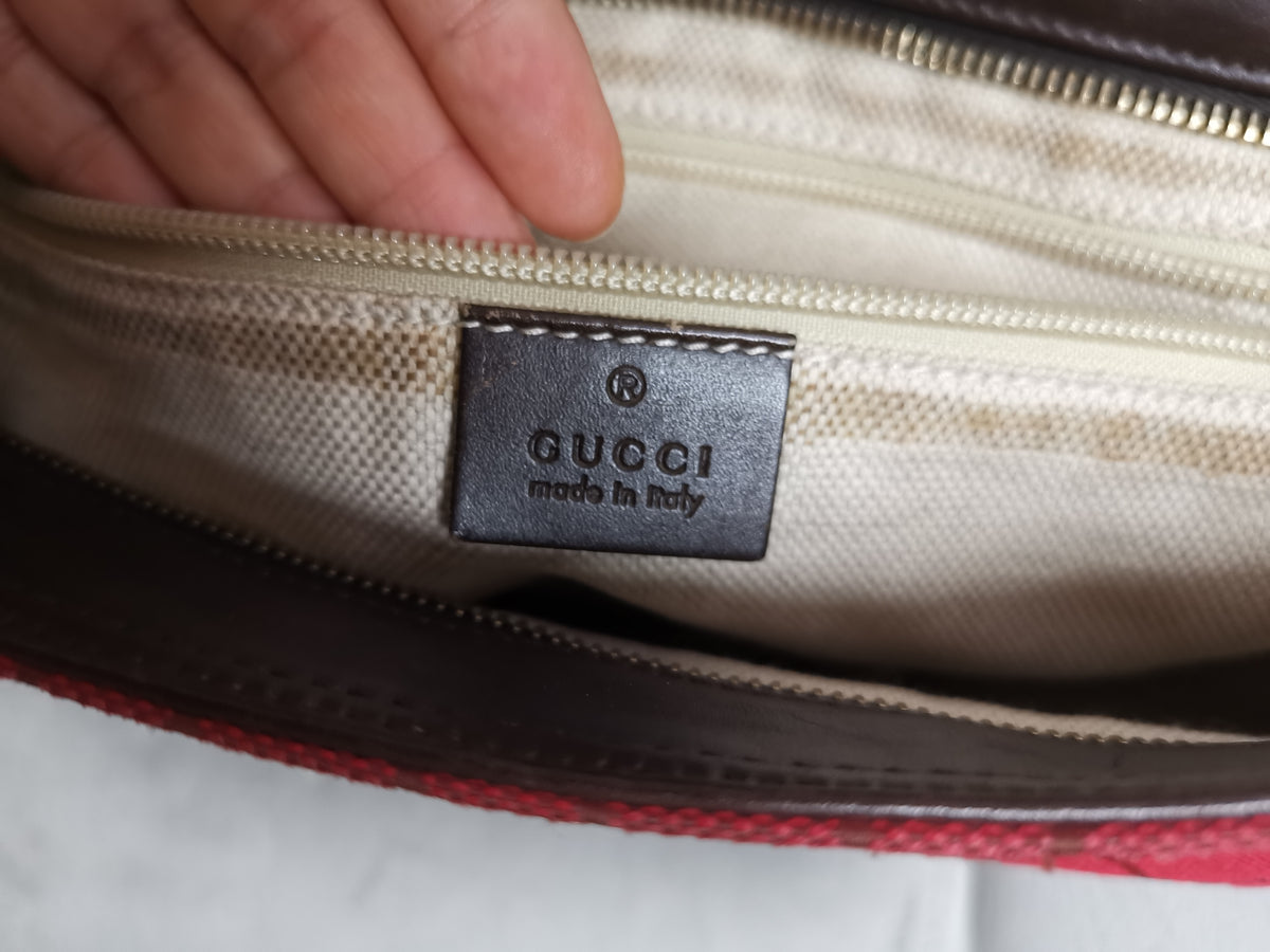 Gucci Red GG Canvas Hobo Shoulder Bag