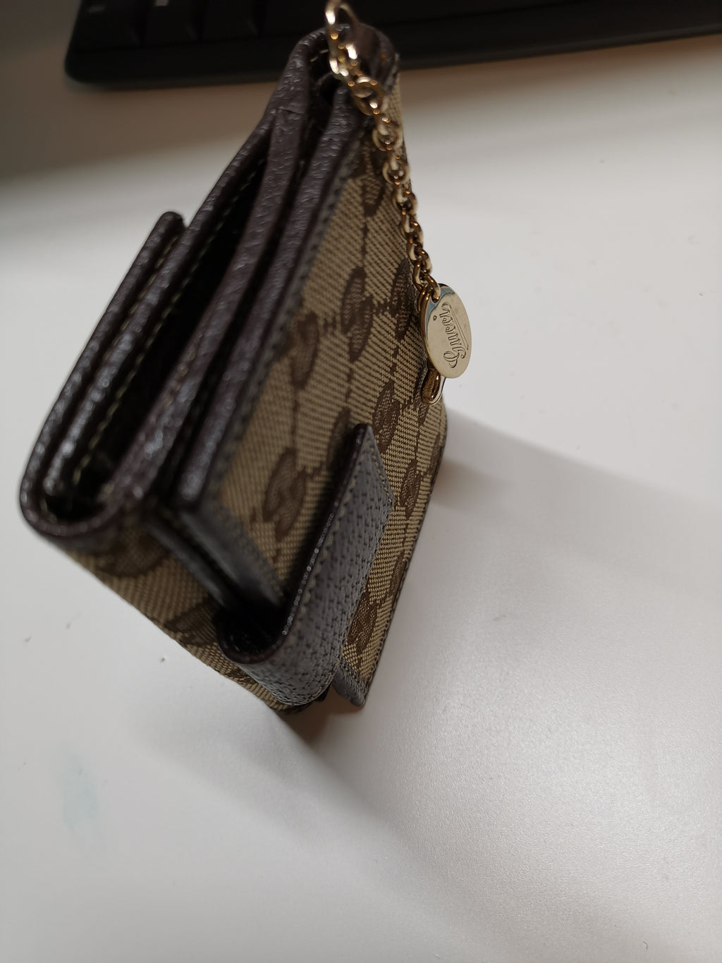 Gucci GG Canvas Charm Compact Wallet