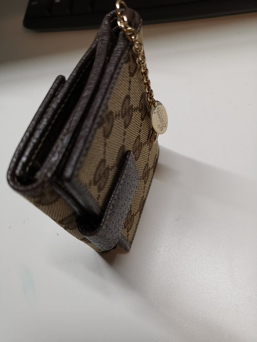 Gucci GG Canvas Charm Compact Wallet