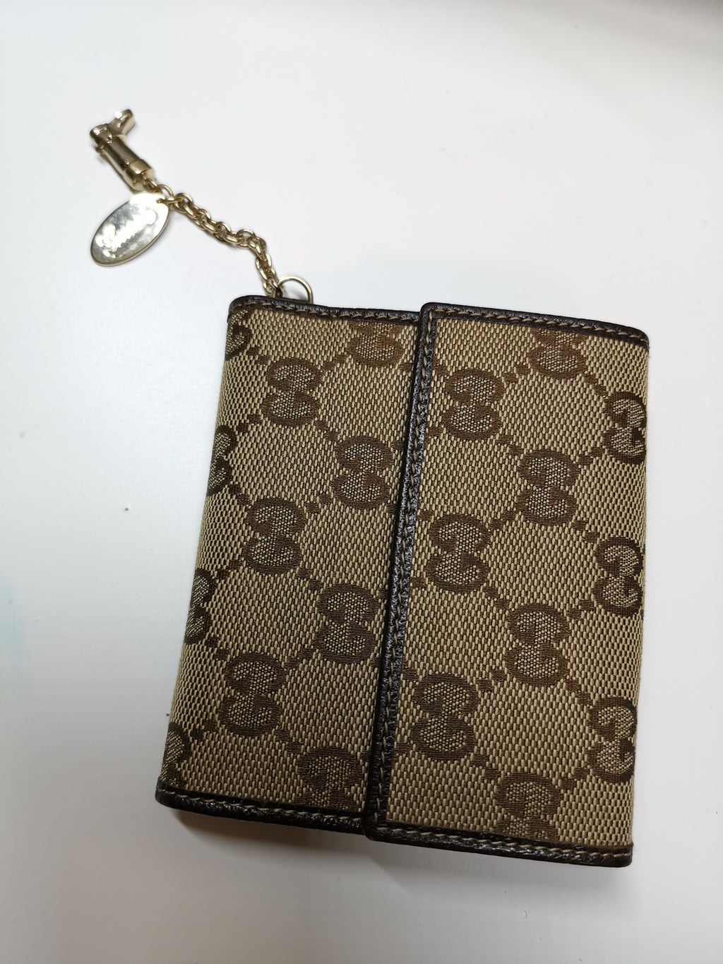 Gucci GG Canvas Charm Compact Wallet