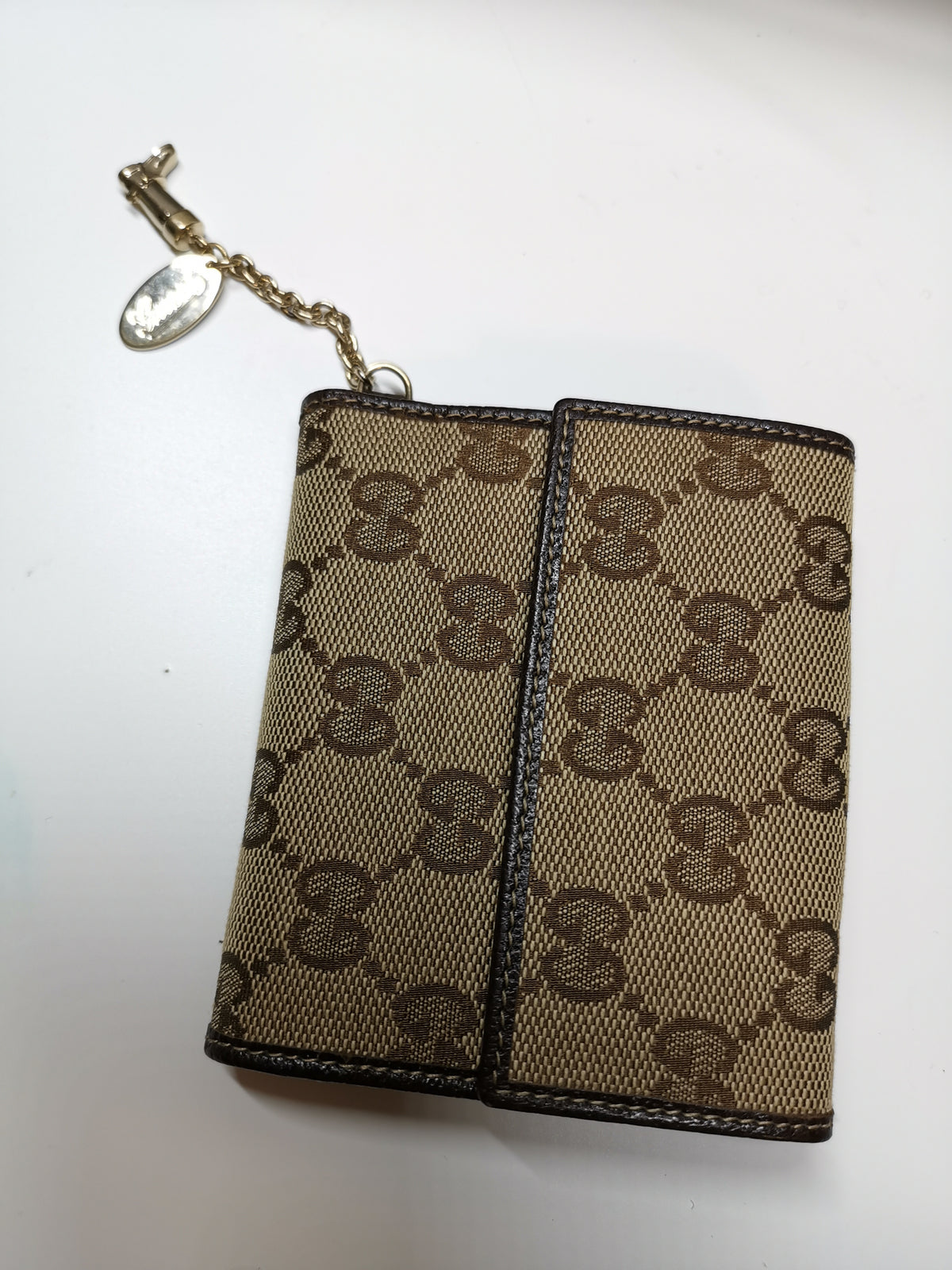 Gucci GG Canvas Charm Compact Wallet