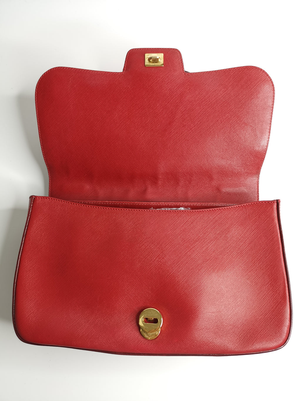 Salvatore Ferragamo Red Leather Gancini Top-Handle Shoulder Bag