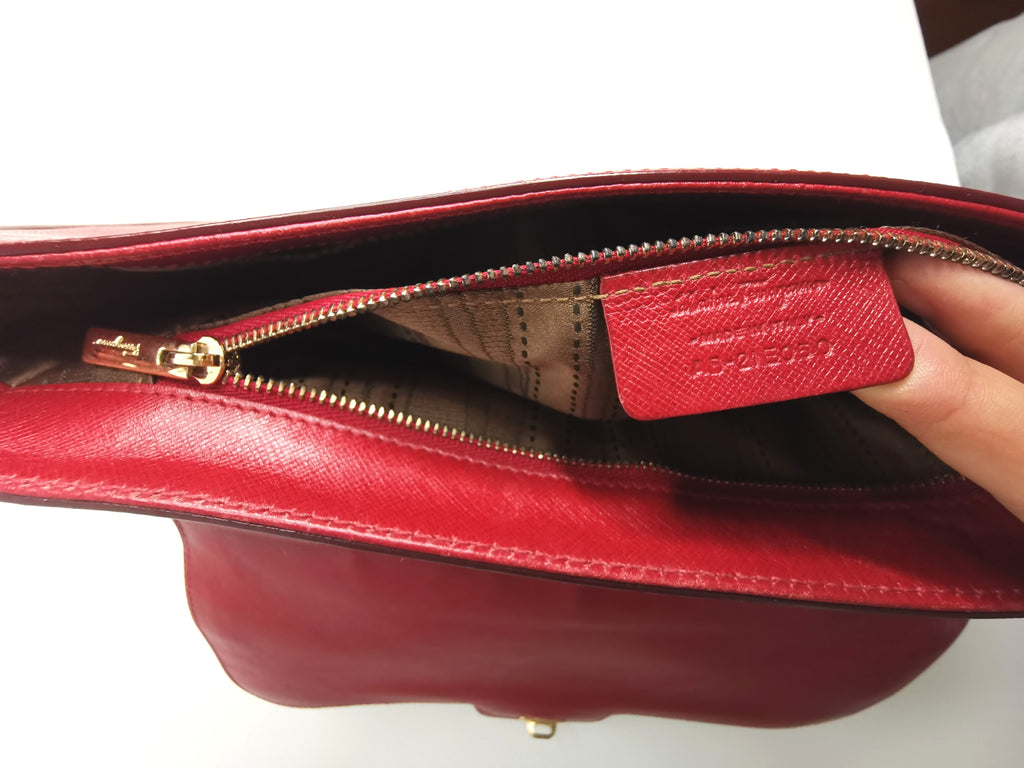 Salvatore Ferragamo Red Leather Gancini Top-Handle Shoulder Bag