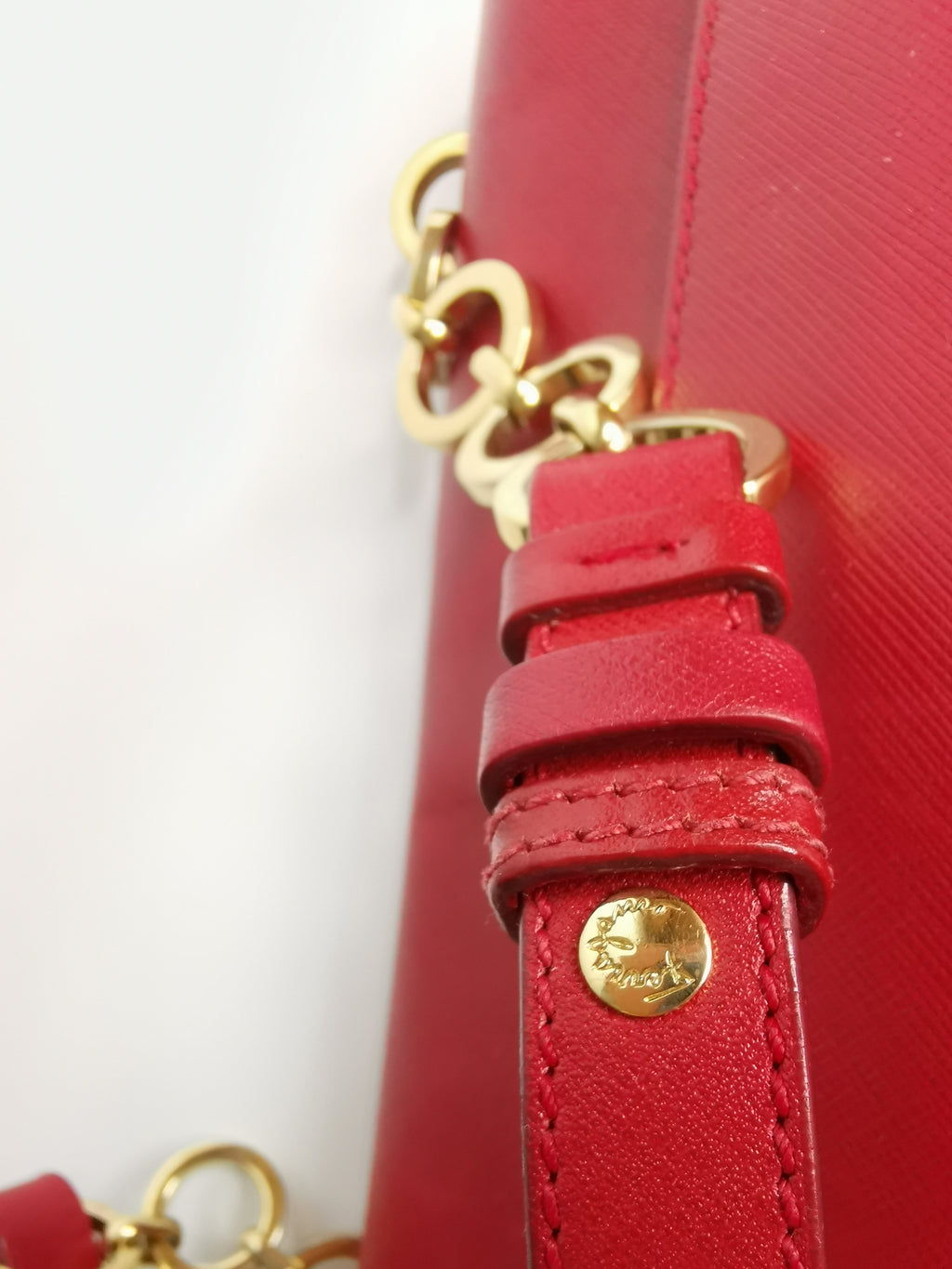 Salvatore Ferragamo Red Leather Gancini Top-Handle Shoulder Bag