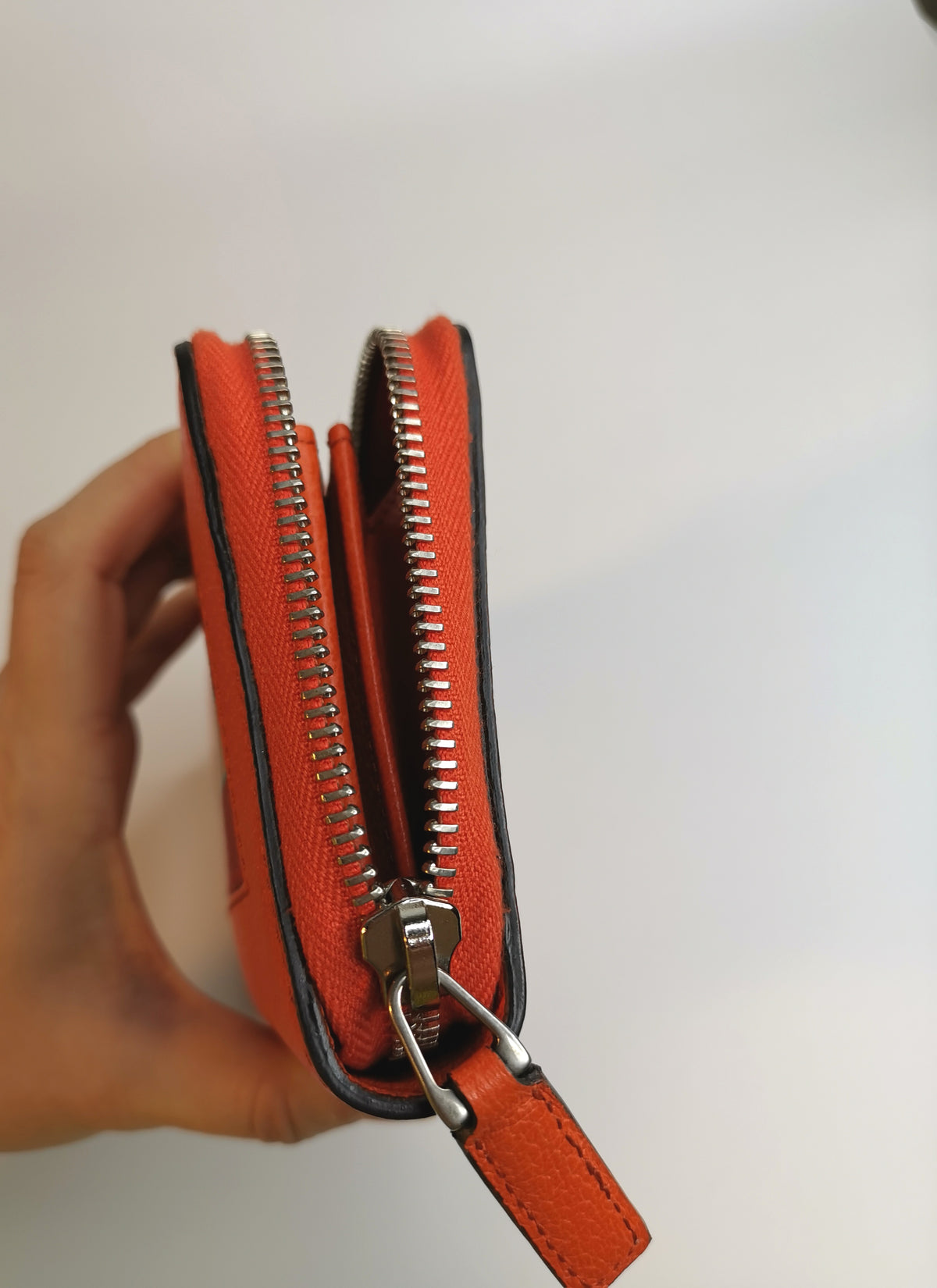 Gucci Orange Leather Zip-Around Wallet