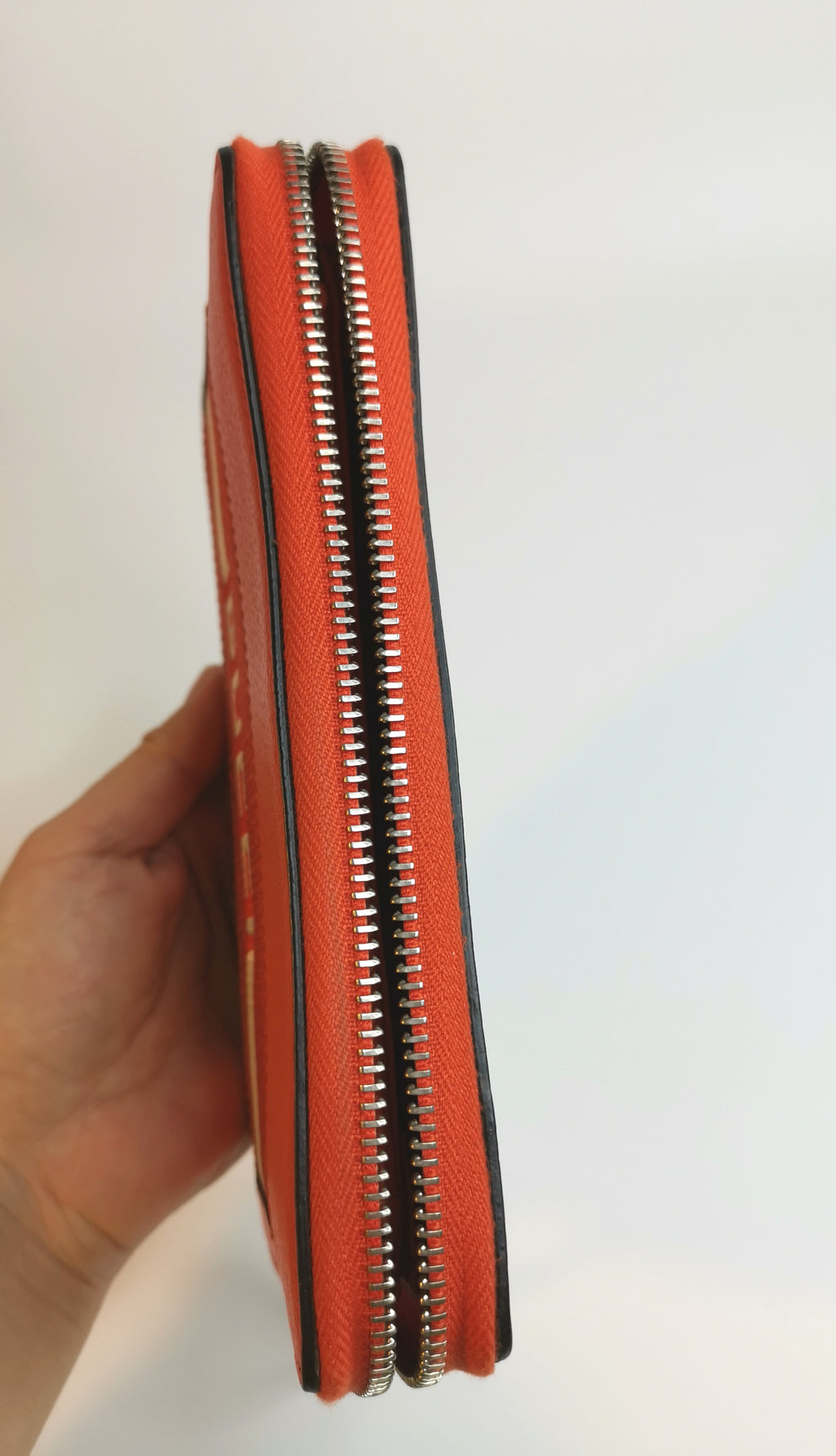 Gucci Orange Leather Zip-Around Wallet