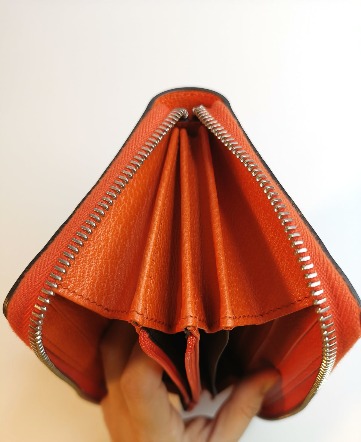 Gucci Orange Leather Zip-Around Wallet
