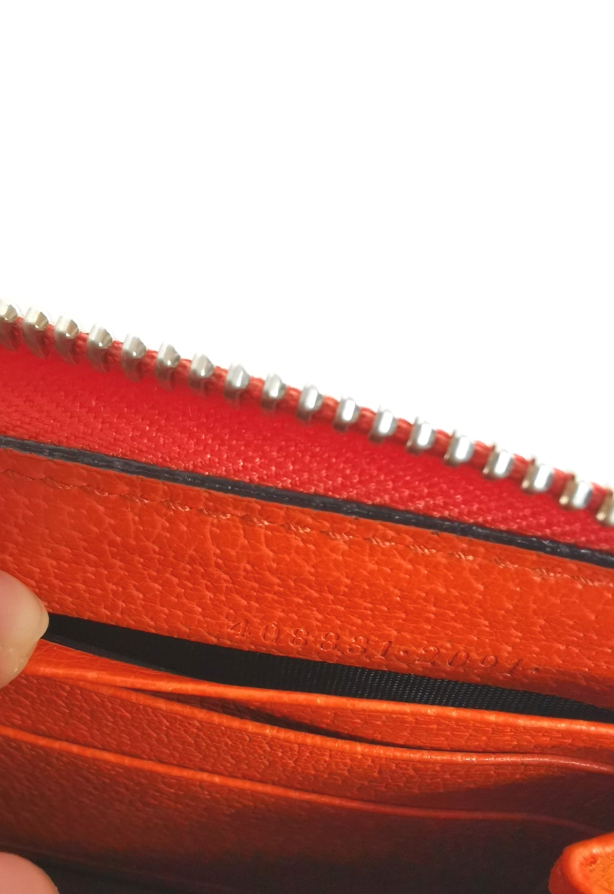 Gucci Orange Leather Zip-Around Wallet