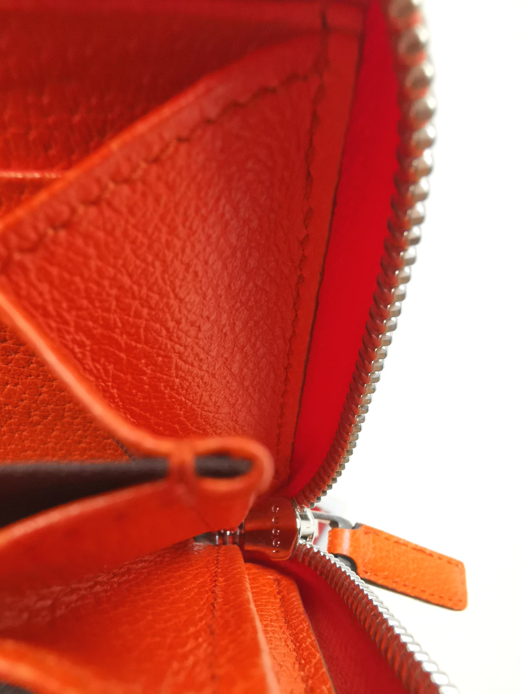 Gucci Orange Leather Zip-Around Wallet