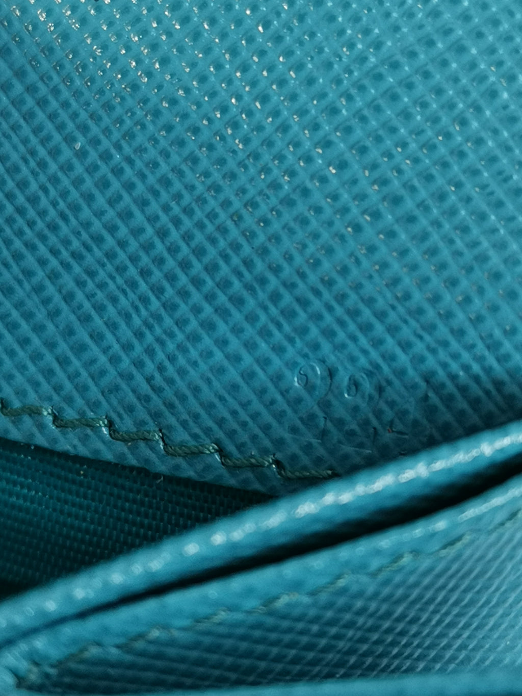 Prada Turquoise Saffiano Leather Continental Wallet with ID Holder