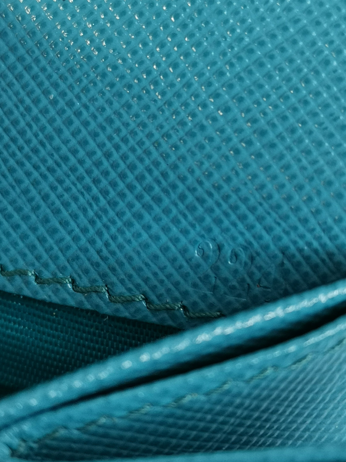 Prada Turquoise Saffiano Leather Continental Wallet with ID Holder