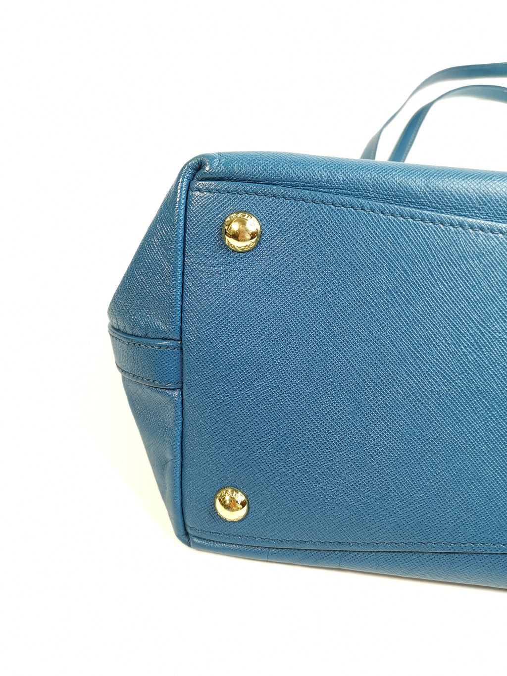 Prada Blue Saffiano Lux Leather Tote Bag