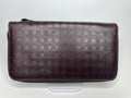 Salvatore Ferragamo Brown Gancini Embossed Double-Zip Wallet