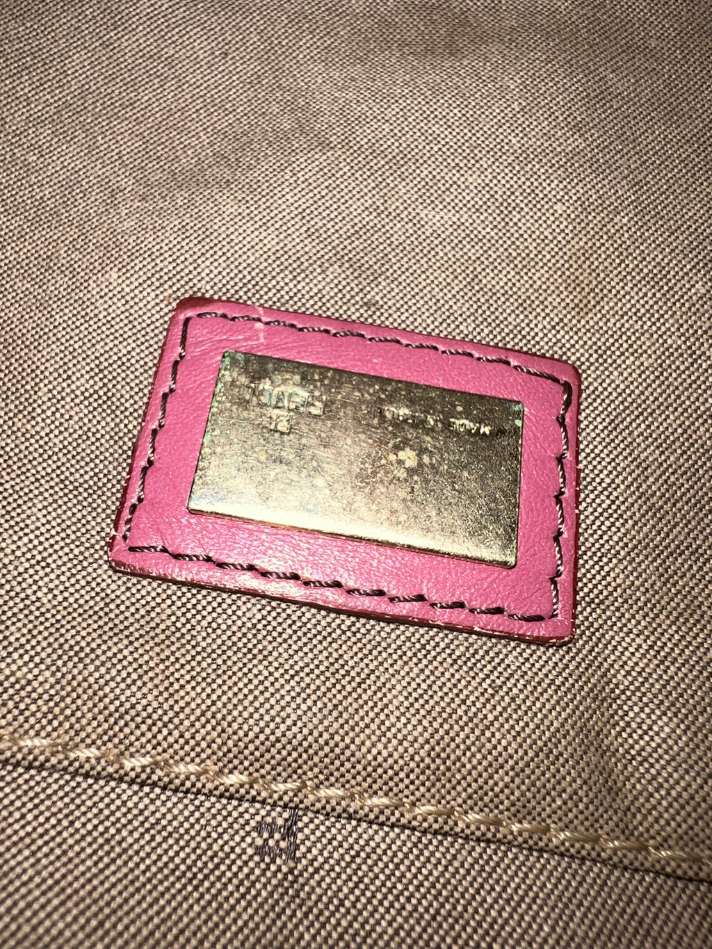 Fendi Zucca Canvas & Pink Leather Shoulder Bag