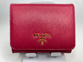 Prada Pink Vitello Move Compact Wallet