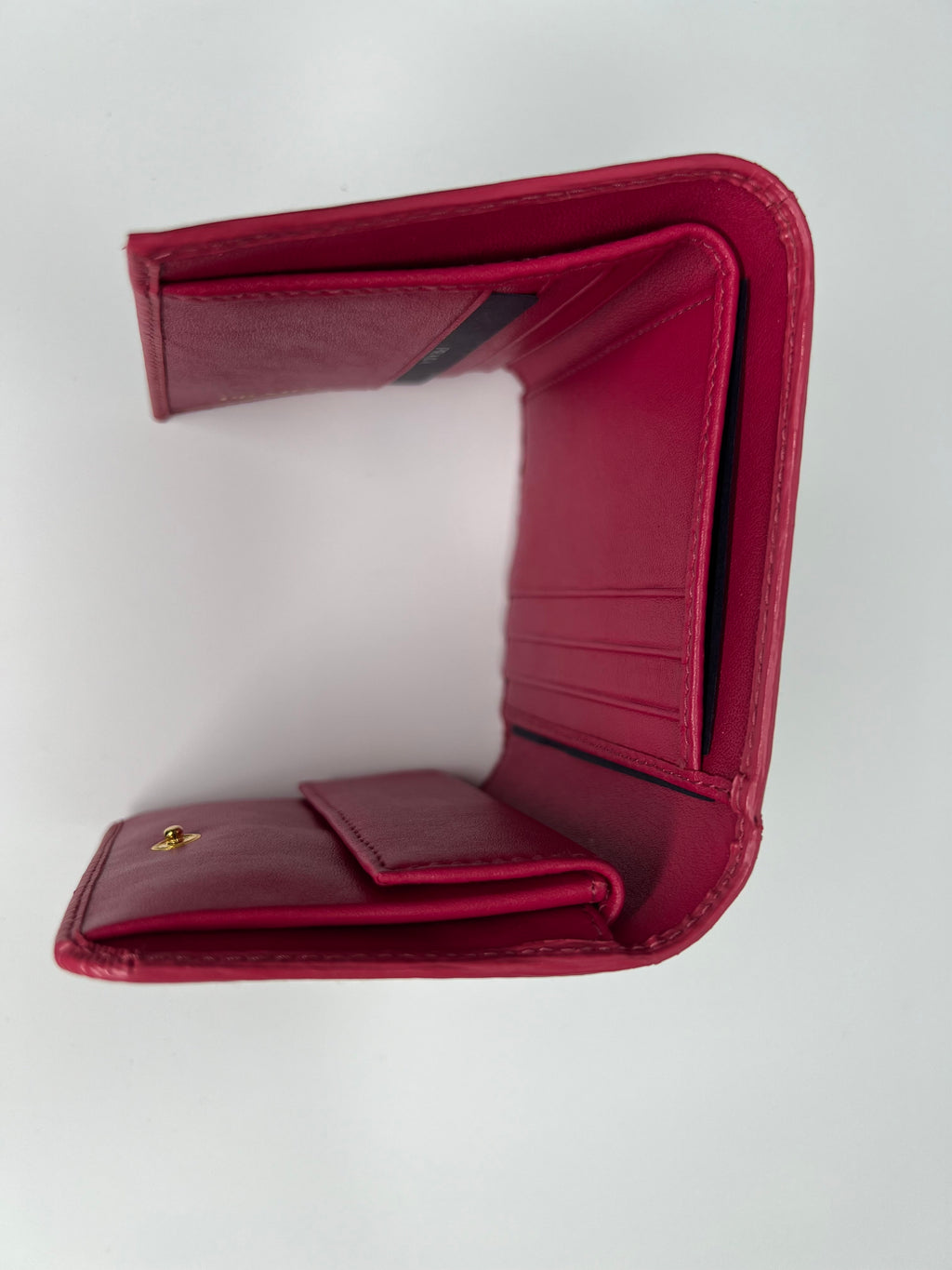 Prada Pink Vitello Move Compact Wallet