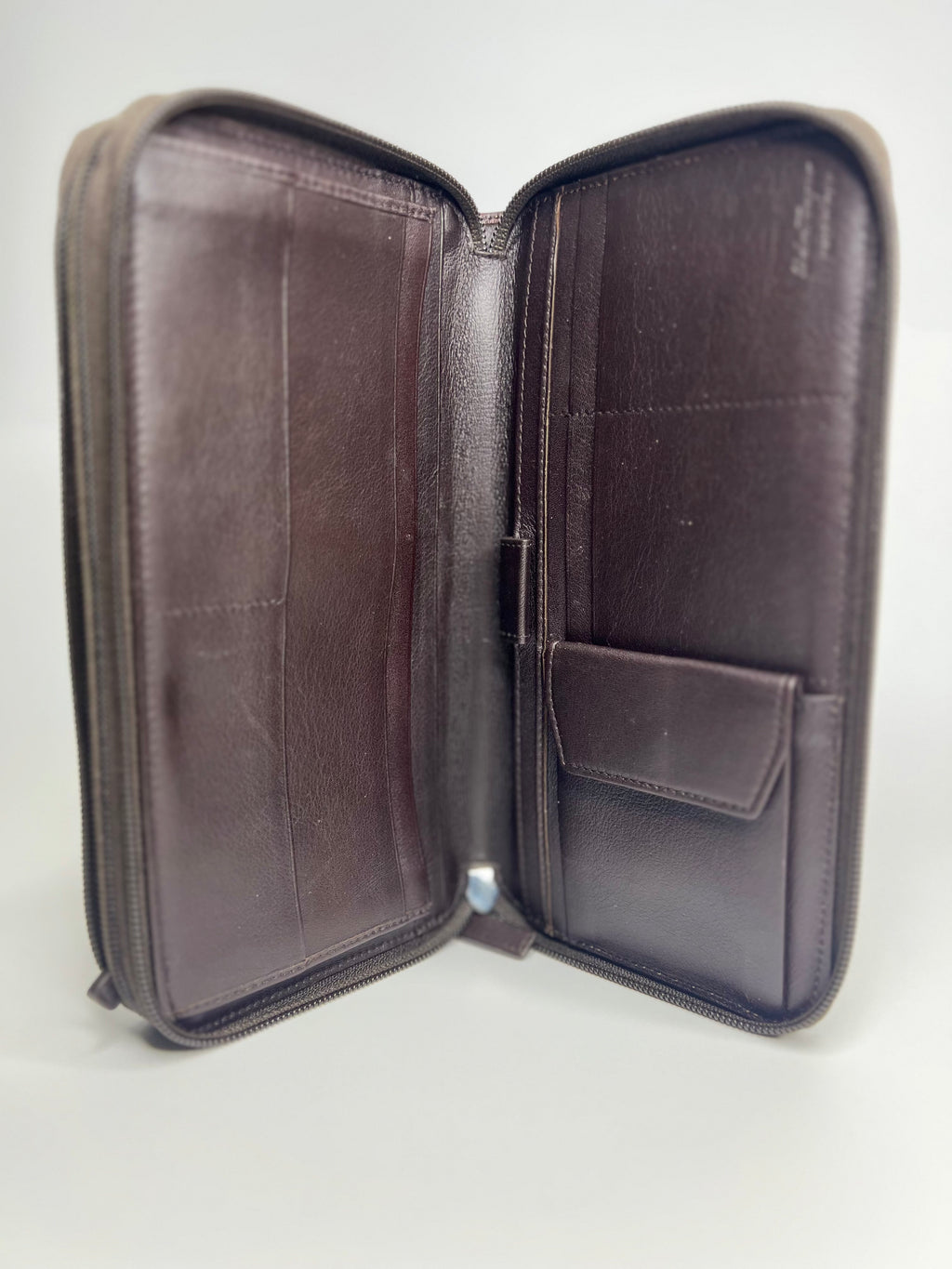 Salvatore Ferragamo Brown Gancini Embossed Double-Zip Wallet
