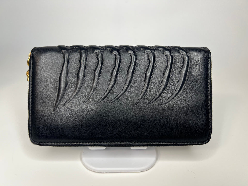 Alexander McQueen Rib Cage Long Zip-Around Wallet