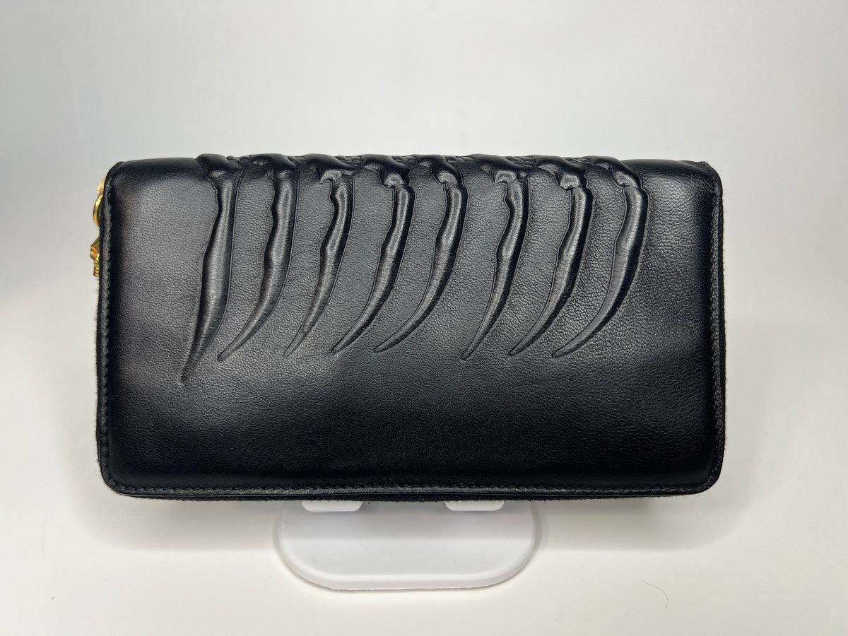 Alexander McQueen Rib Cage Long Zip-Around Wallet