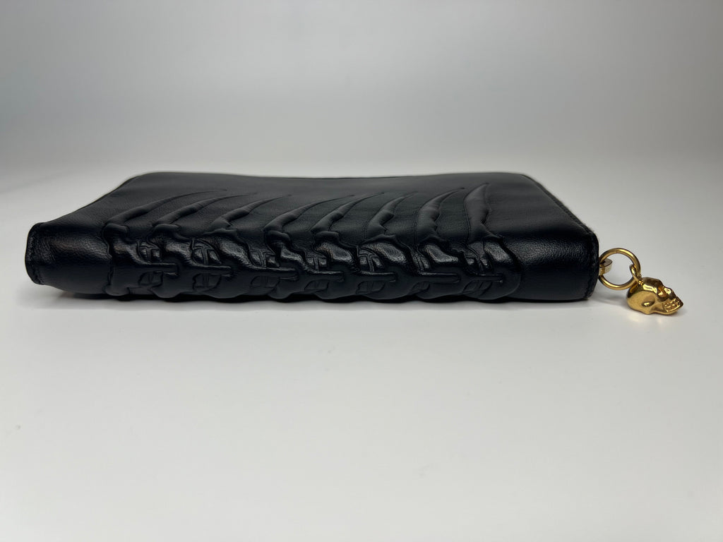 Alexander McQueen Rib Cage Long Zip-Around Wallet
