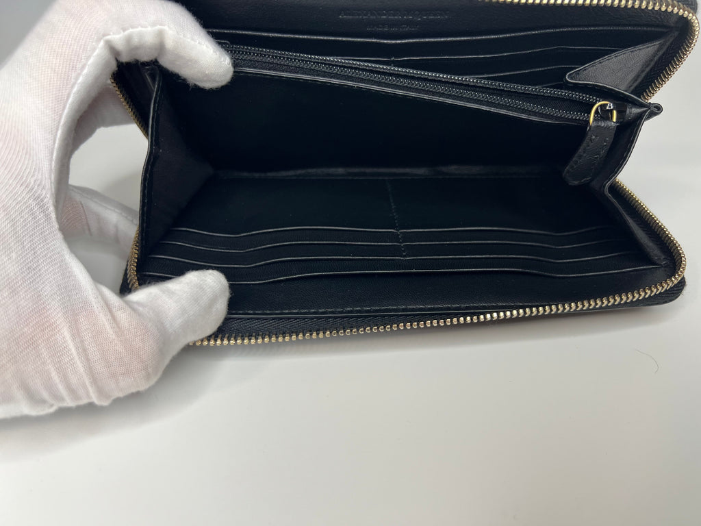 Alexander McQueen Rib Cage Long Zip-Around Wallet