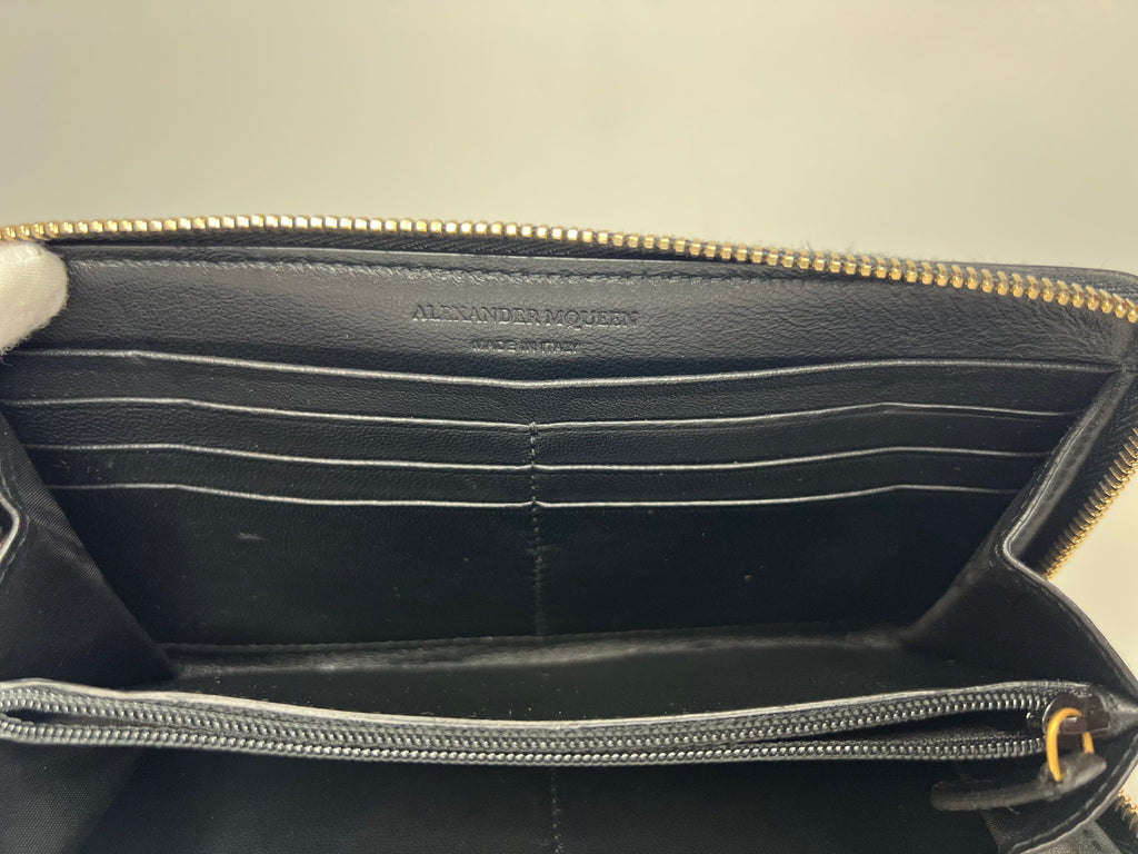 Alexander McQueen Rib Cage Long Zip-Around Wallet