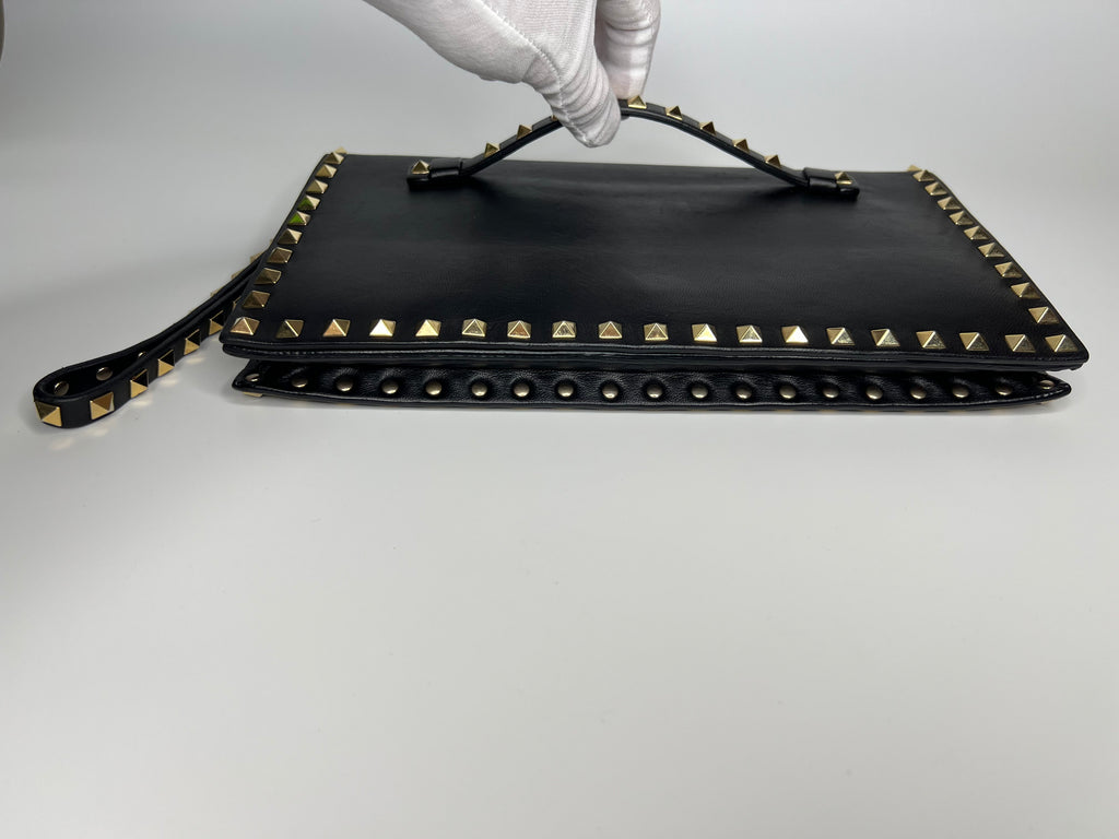Valentino Garavani Rockstud Flat Pouch / Wristlet Clutch