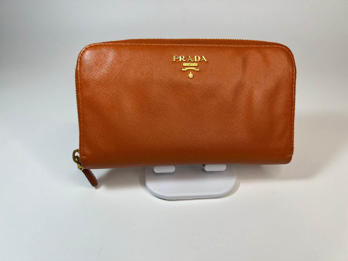 Prada Saffiano Leather Zip-Around Wallet