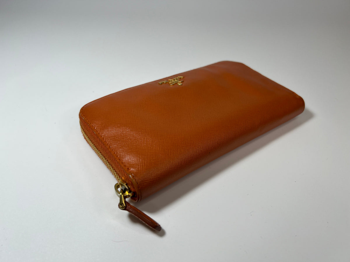 Prada Saffiano Leather Zip-Around Wallet