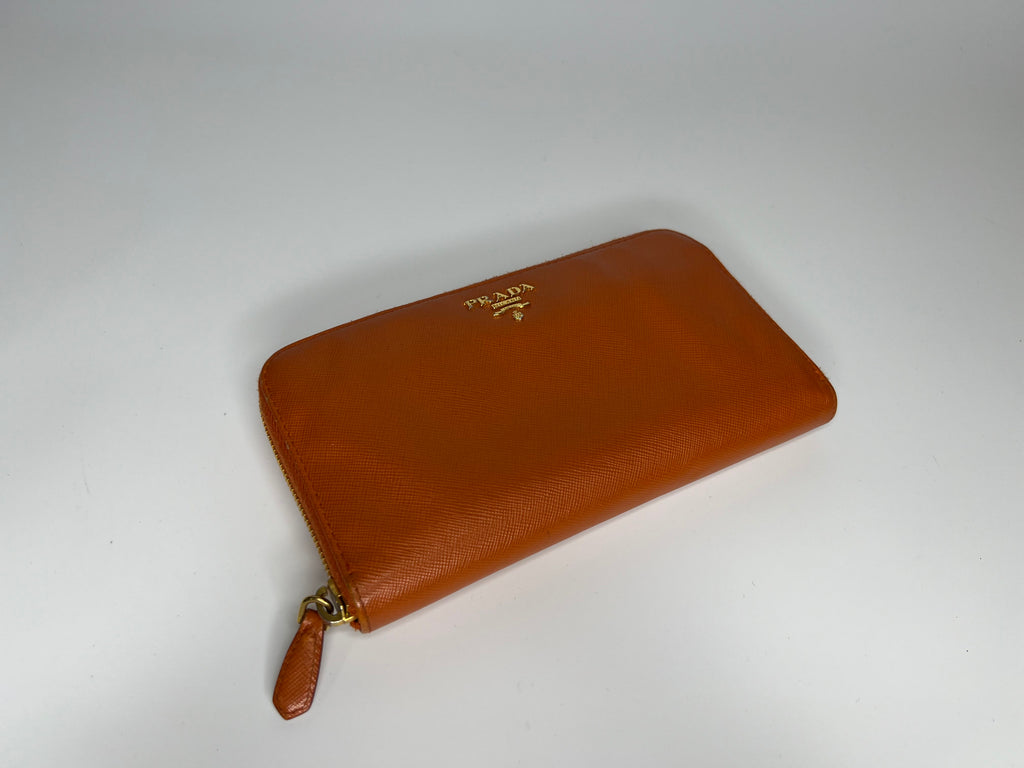 Prada Saffiano Leather Zip-Around Wallet