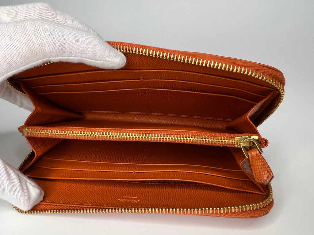 Prada Saffiano Leather Zip-Around Wallet