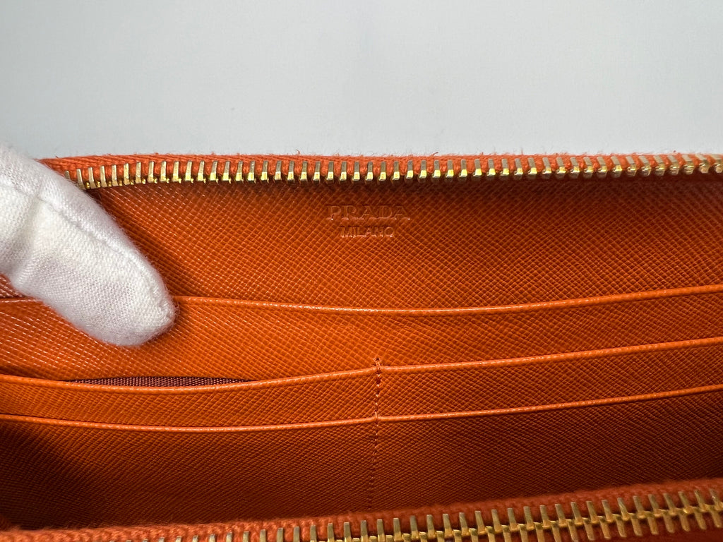 Prada Saffiano Leather Zip-Around Wallet