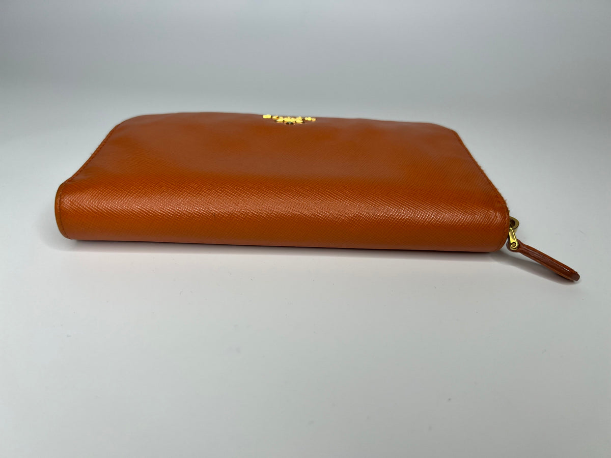 Prada Saffiano Leather Zip-Around Wallet