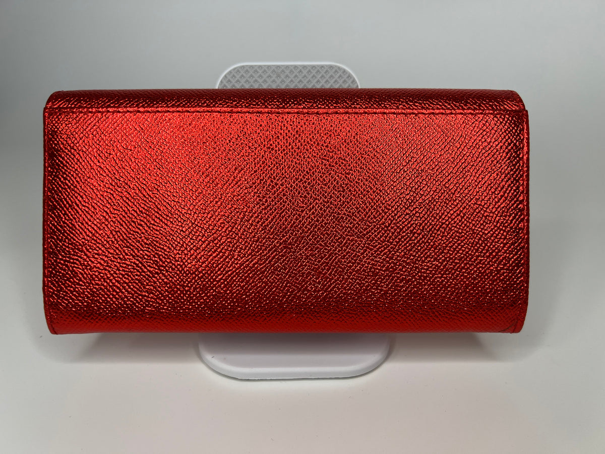 Burberry Metallic Glitter Patent London Leather Continental Wallet
