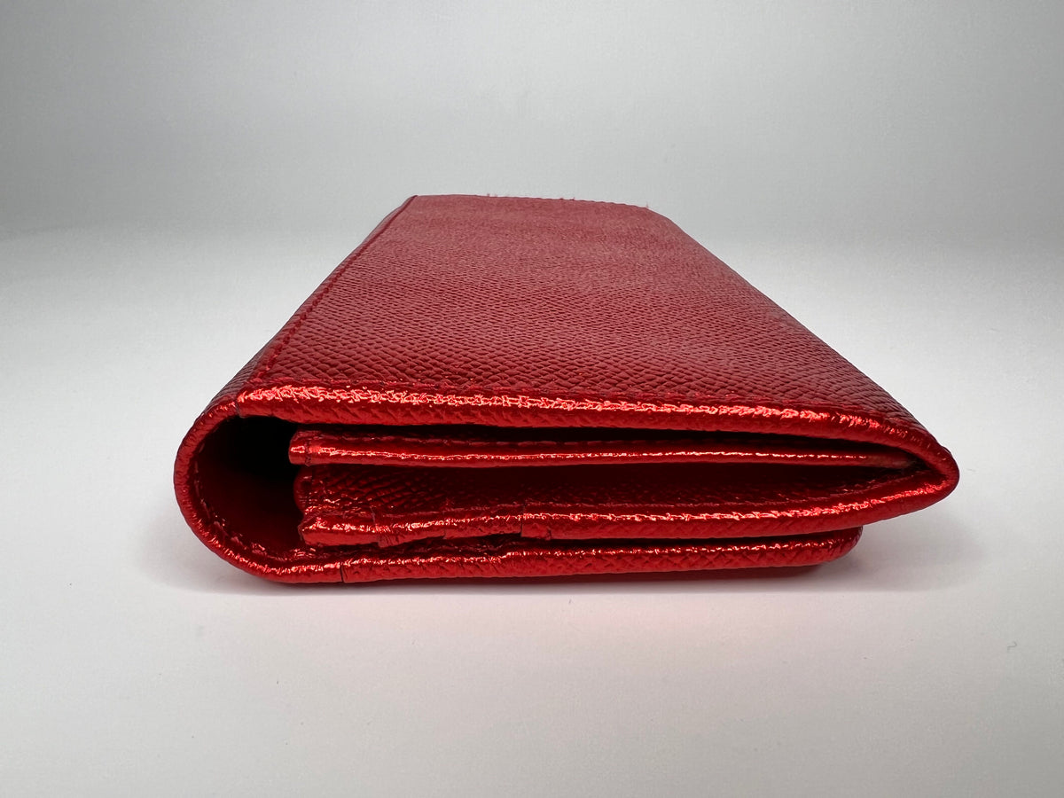 Burberry Metallic Glitter Patent London Leather Continental Wallet