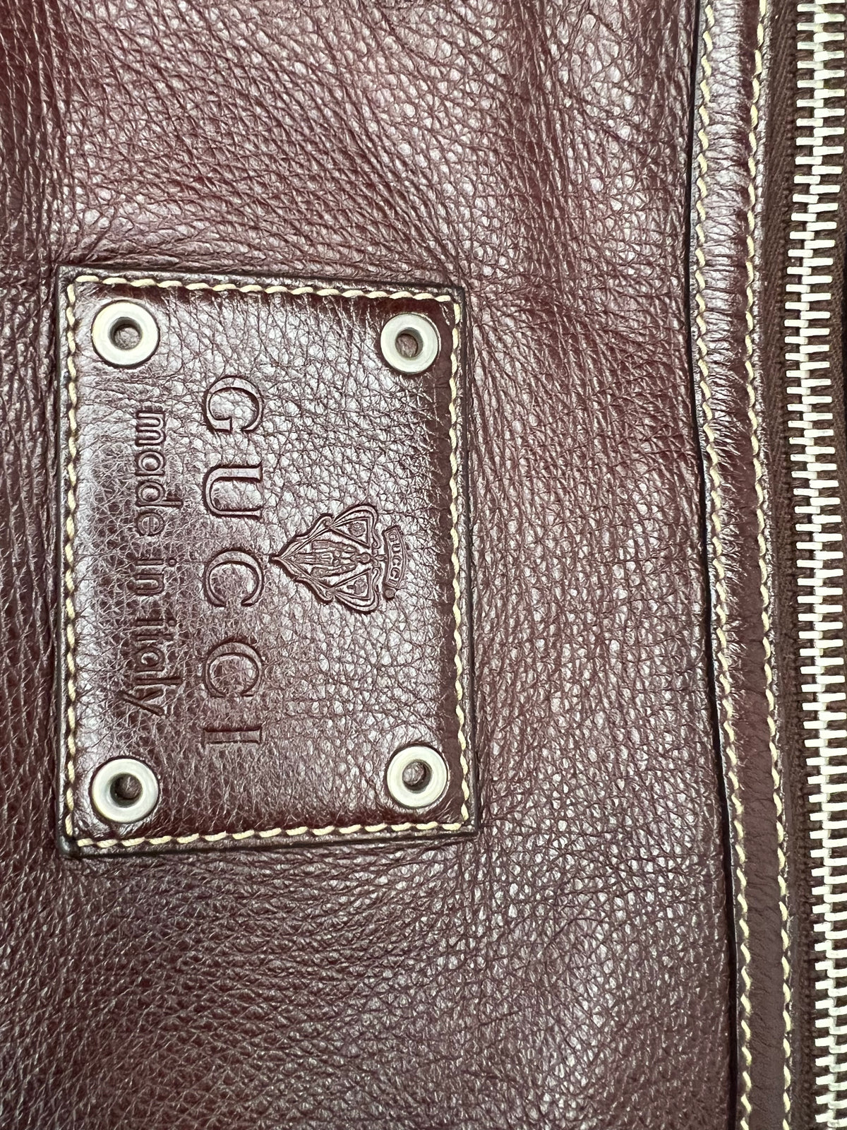 Vintage Gucci Burgundy Leather Hobo Tote Bag