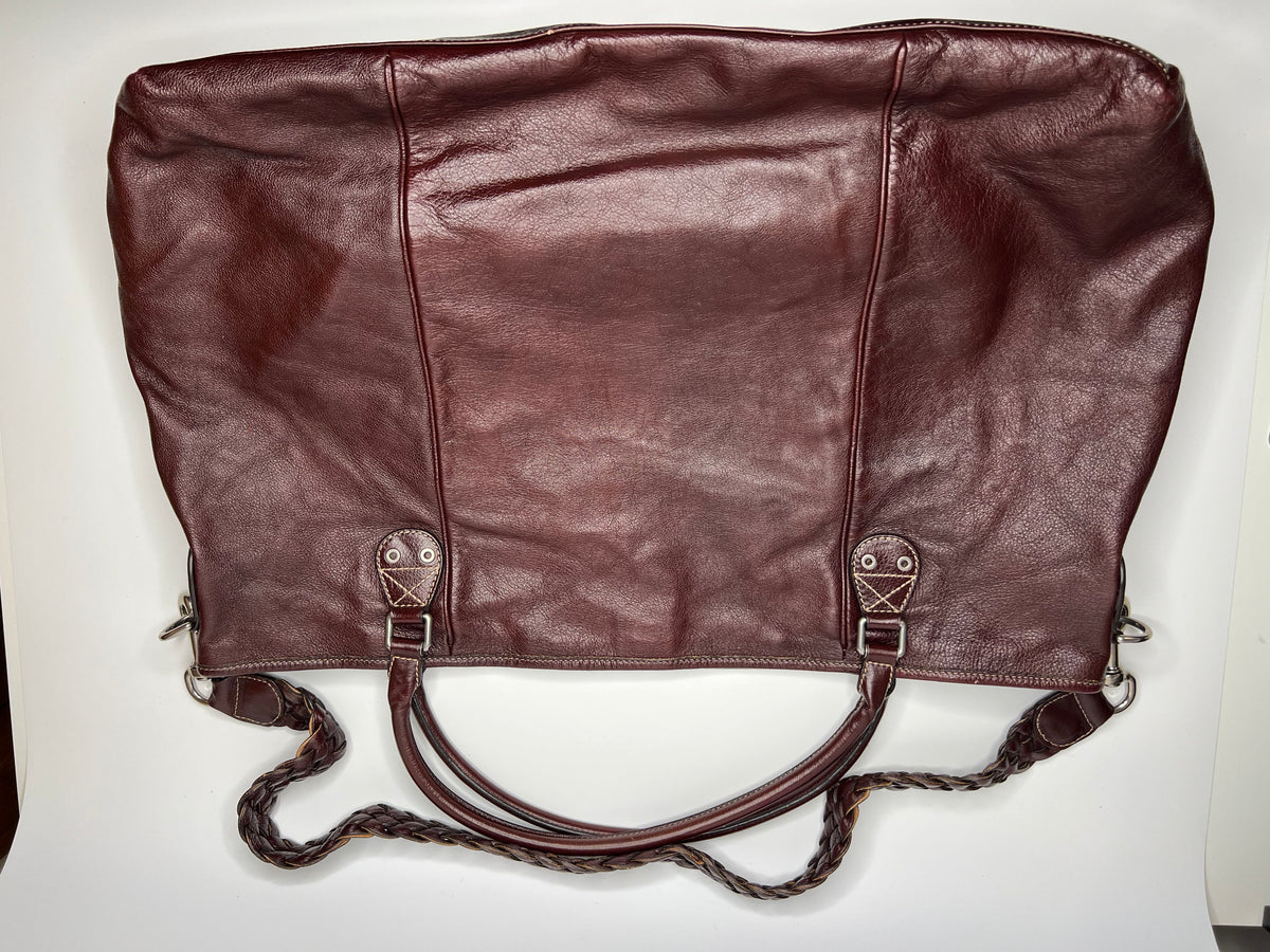 Vintage Gucci Burgundy Leather Hobo Tote Bag