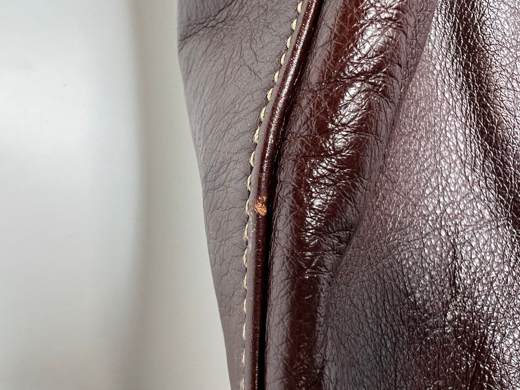 Vintage Gucci Burgundy Leather Hobo Tote Bag