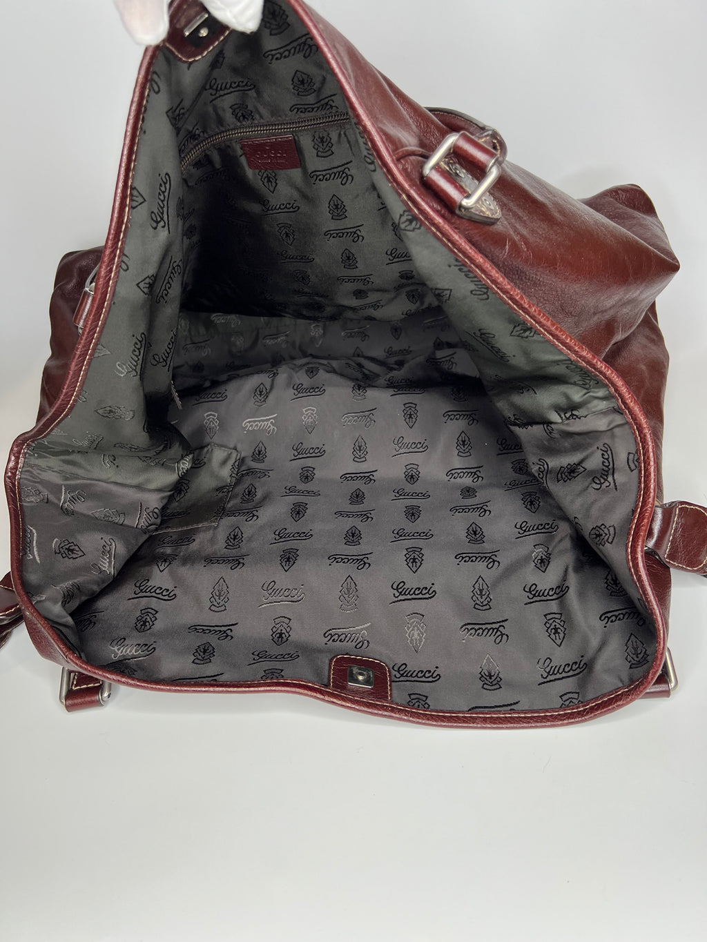 Vintage Gucci Burgundy Leather Hobo Tote Bag