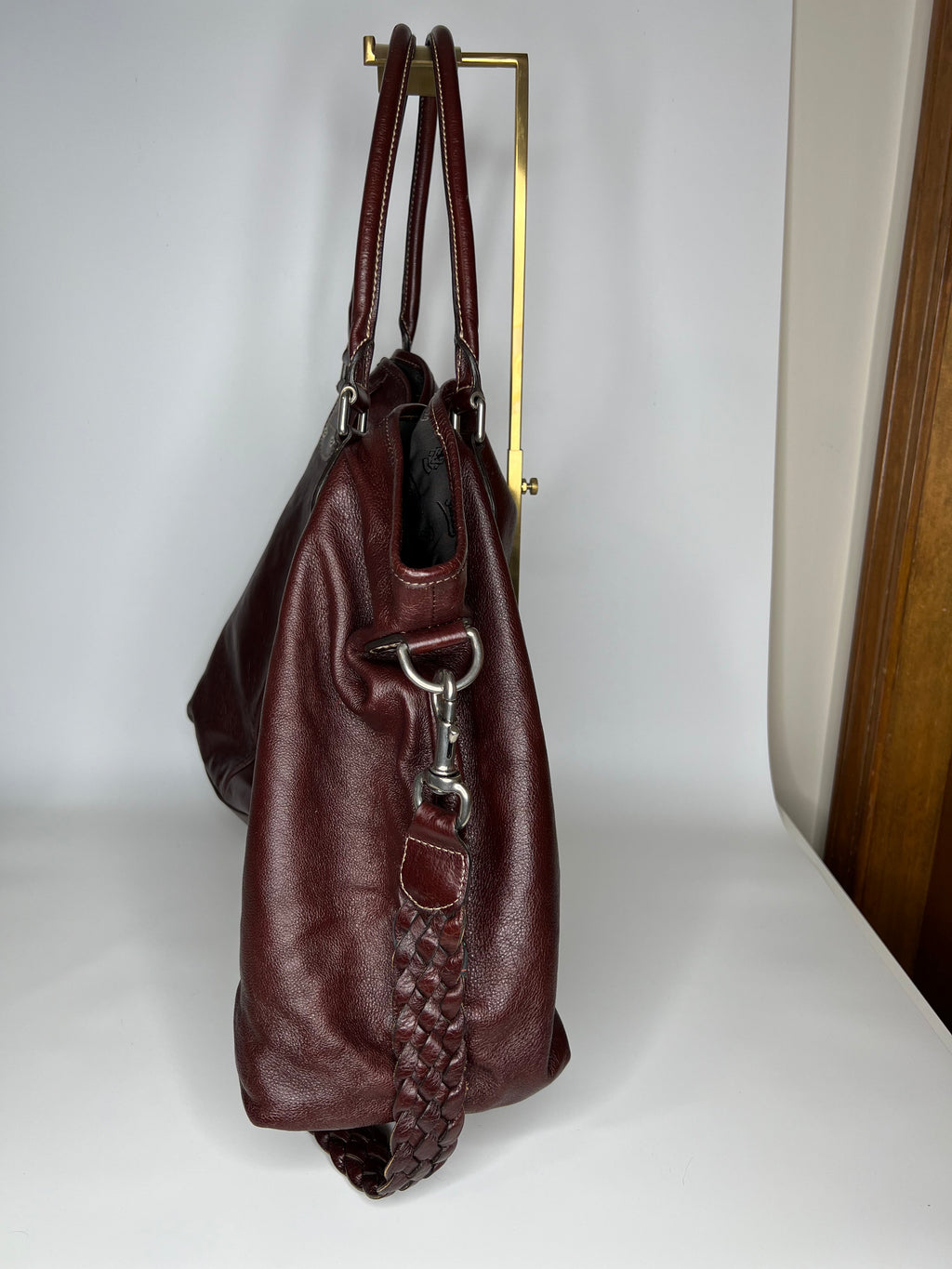 Vintage Gucci Burgundy Leather Hobo Tote Bag
